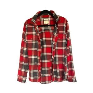 American Eagle Classic Fit Flannel, Red - XL